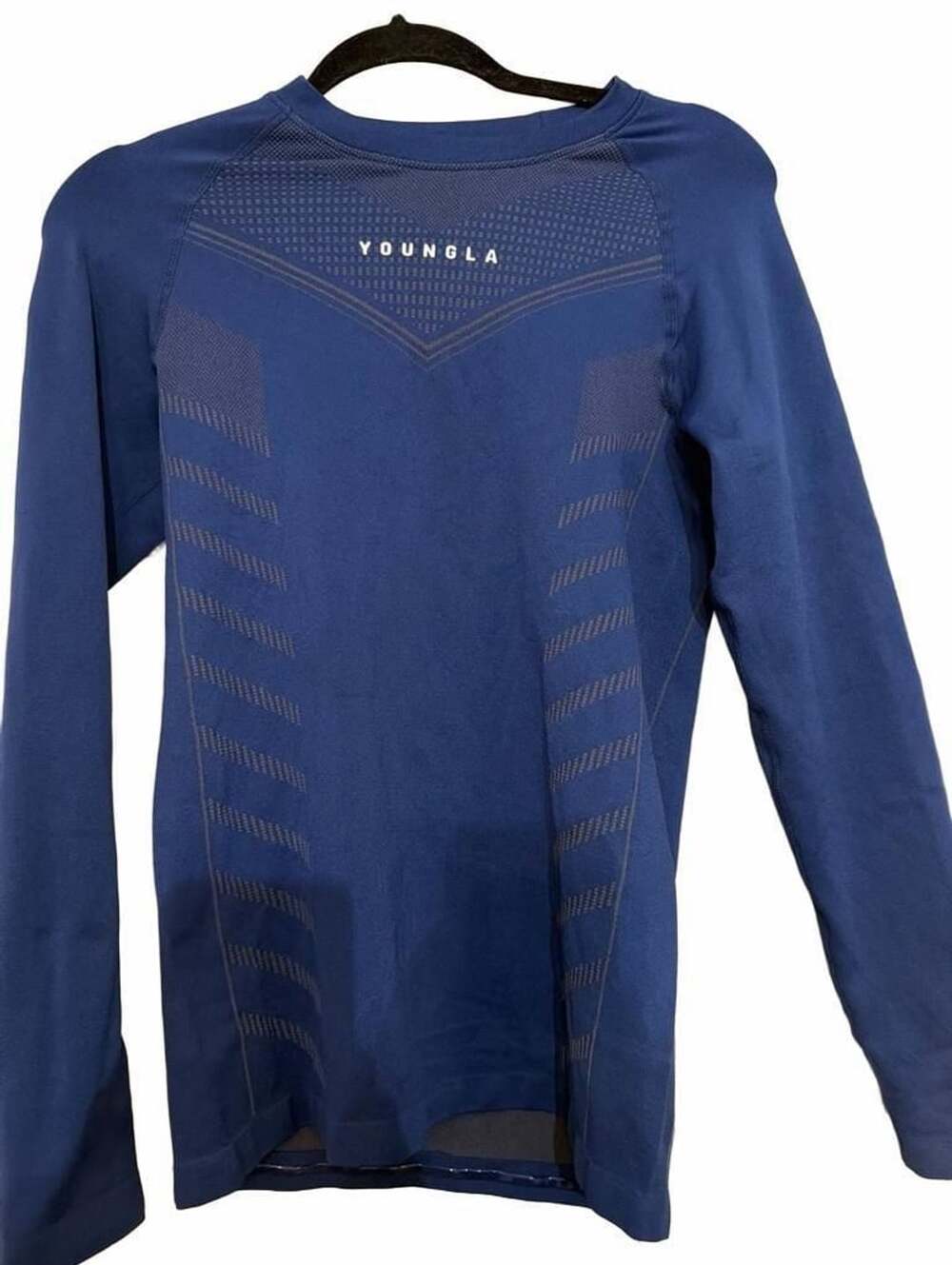 YoungLA Model #833 YLA2624 Long Sleeve Blue Athletic Compression Shirt